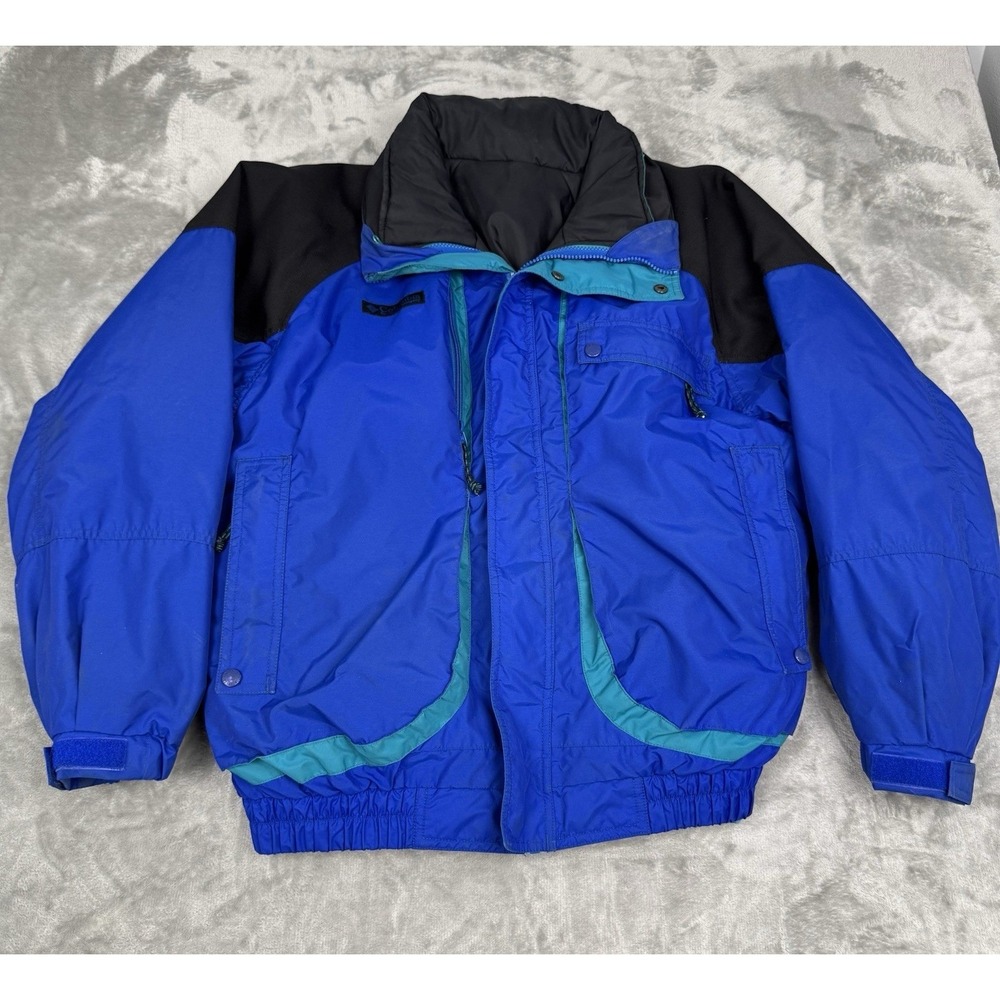 Vintage Columbia Powder Keg Ski Jacket Mens Medium M 3 In 1 Blue Teal 90s Y2K